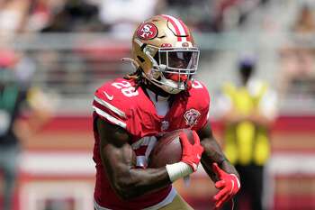 San Francisco 49ers defensive tackle Javon Kinlaw (99) runs onto the field  during an NFL football game against the Arizona Cardinals, Sunday, Jan.8,  2023, in Santa Clara, Calif. (AP Photo/Scot Tucker Stock