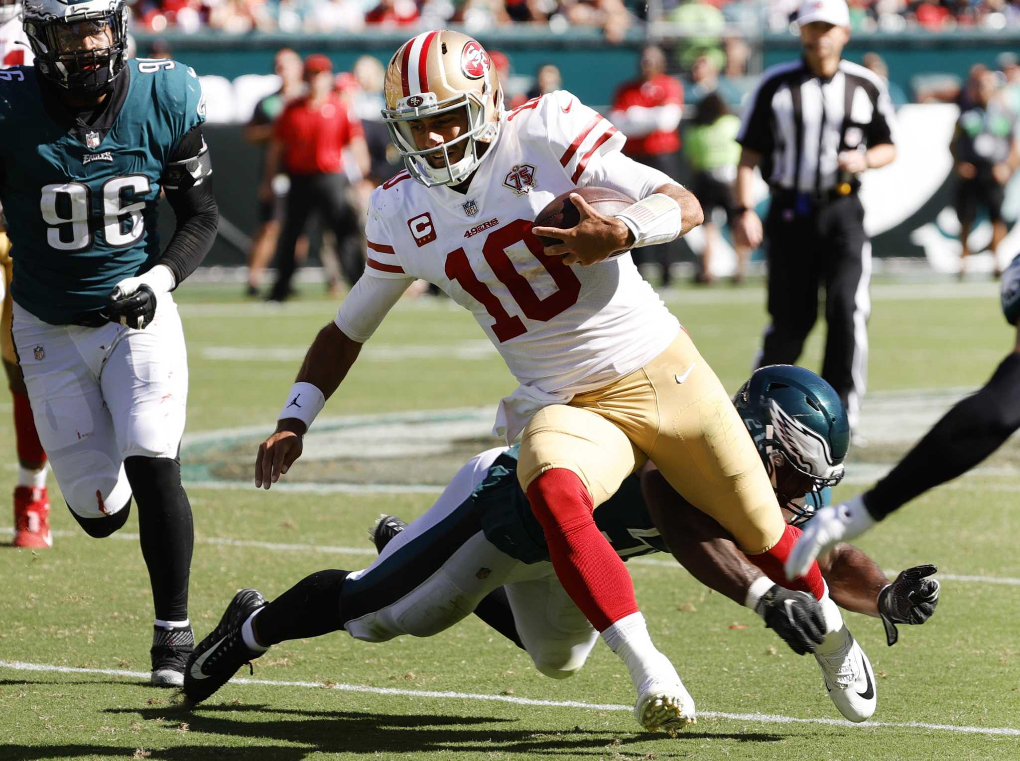 49ers game grades vs. Eagles: Defense, special teams calmly waited for  offense to show up