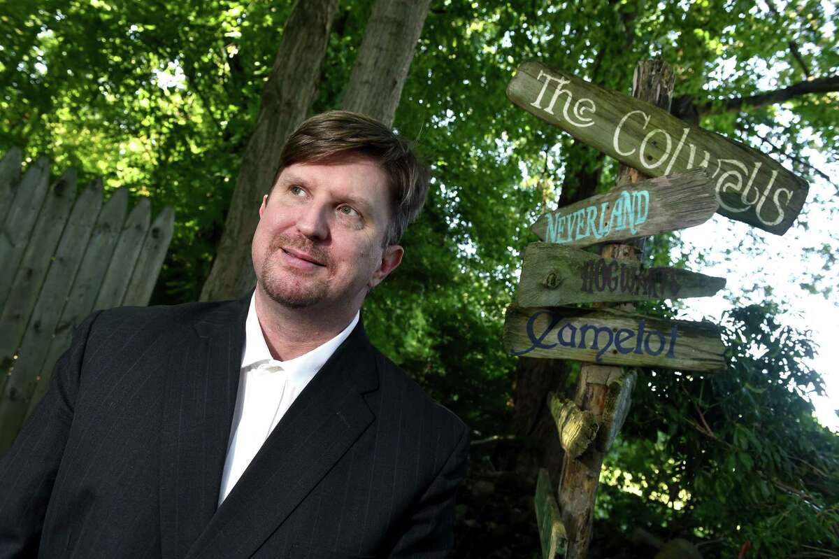 Southern Connecticut State University professor Kevin Colwell is photographed at his home in Cheshire on Sept. 10, 2021.