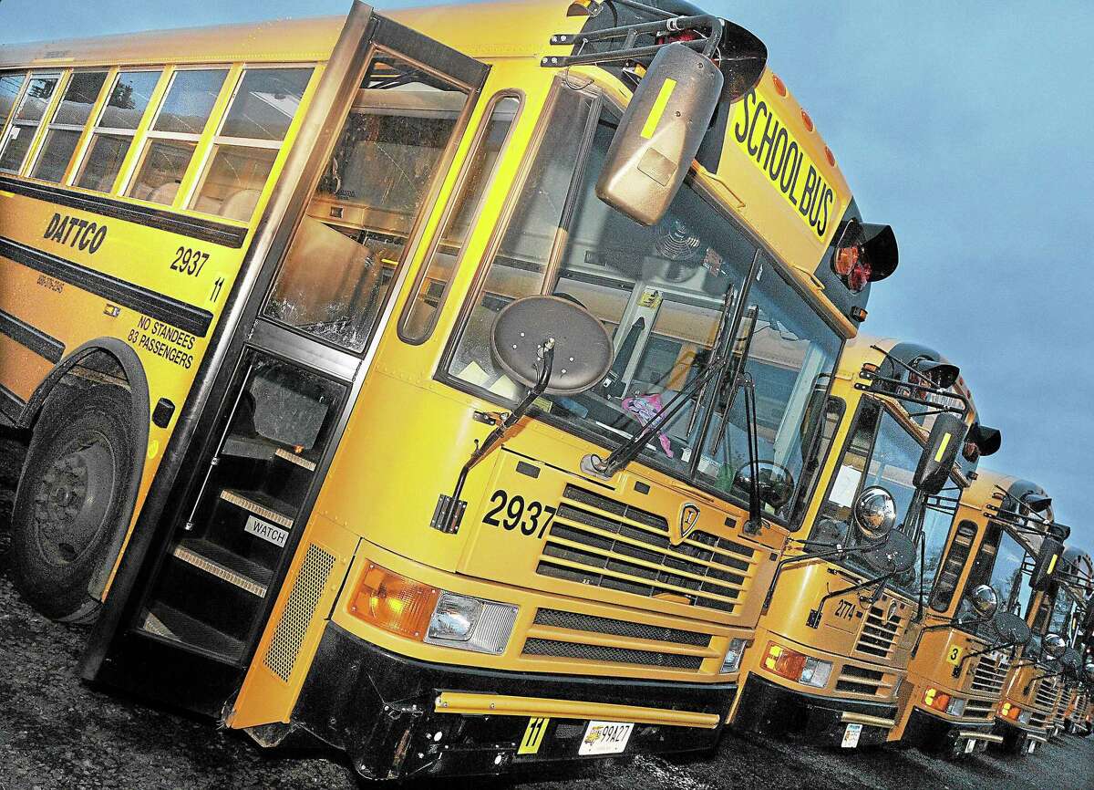 Dattco school buses in a recent photo.