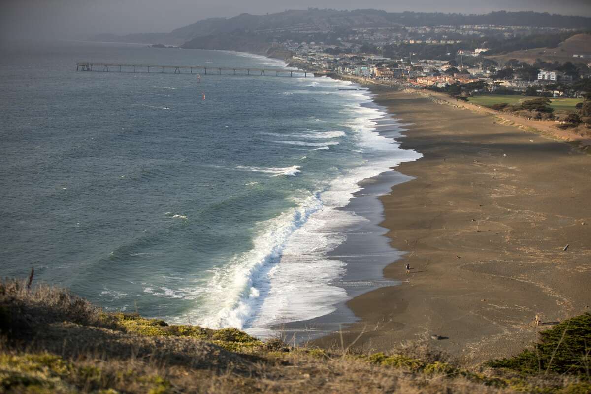Downtown Pacifica is viewable from the Mori Point Loop Trail in Pacifica, Calif., on Sept. 15, 2021.
