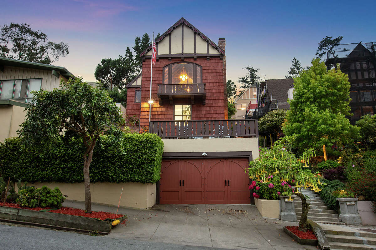 The home is a three-level, 4,272 square foot Tudor Revival. 