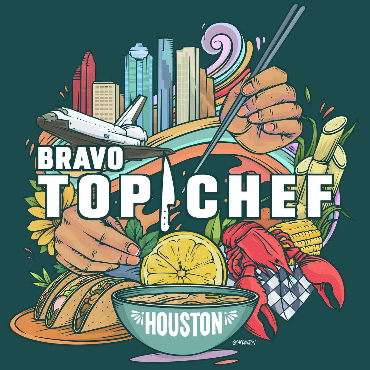 The logo for Season 19 of Bravo's "Top Chef" was designed by Houston artist David Maldonado.