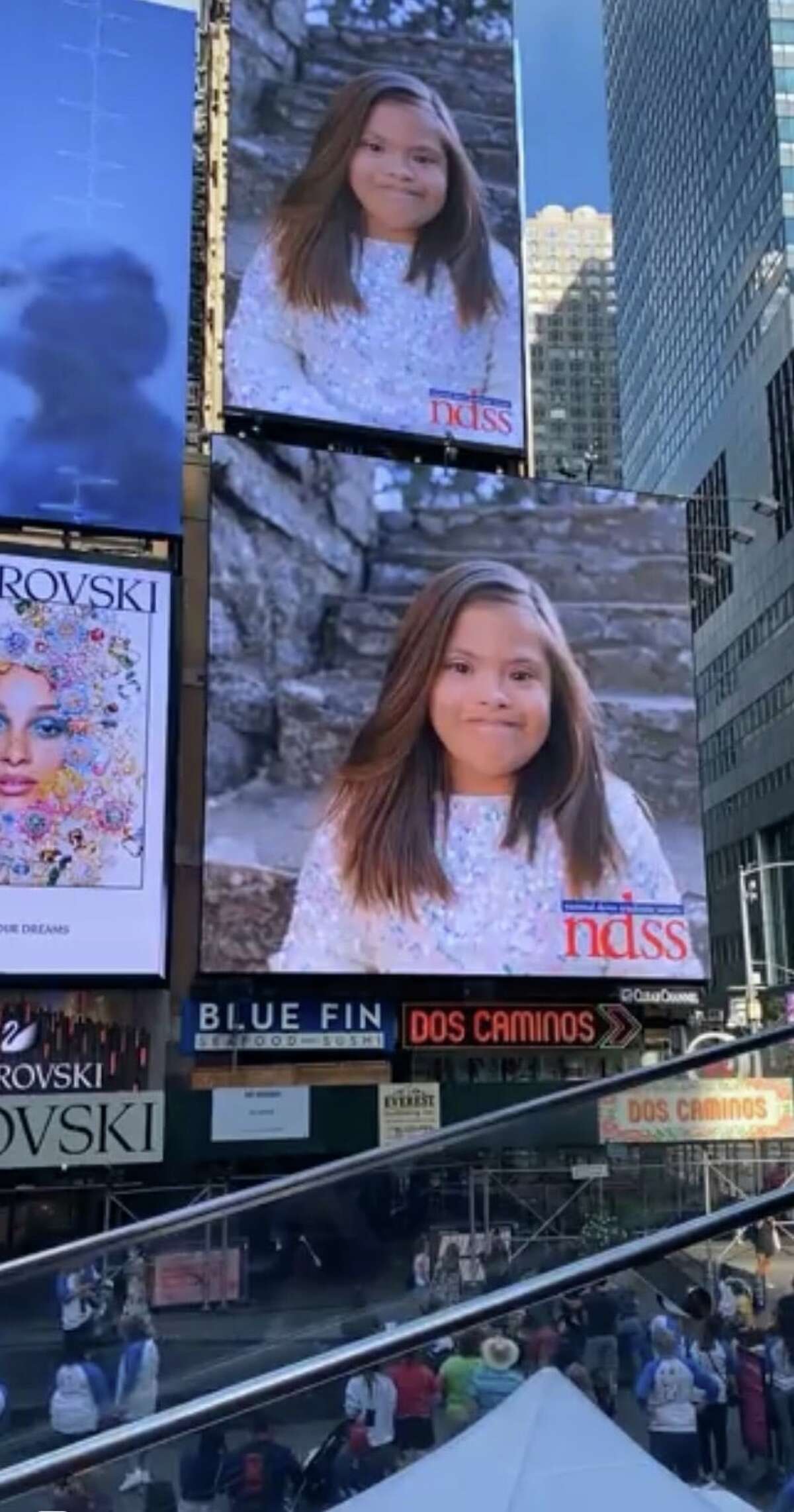Audrey Diaz is an 8-year-old San Antonio girl who was featured in a Times Square video by the  National Down Syndrome Society.