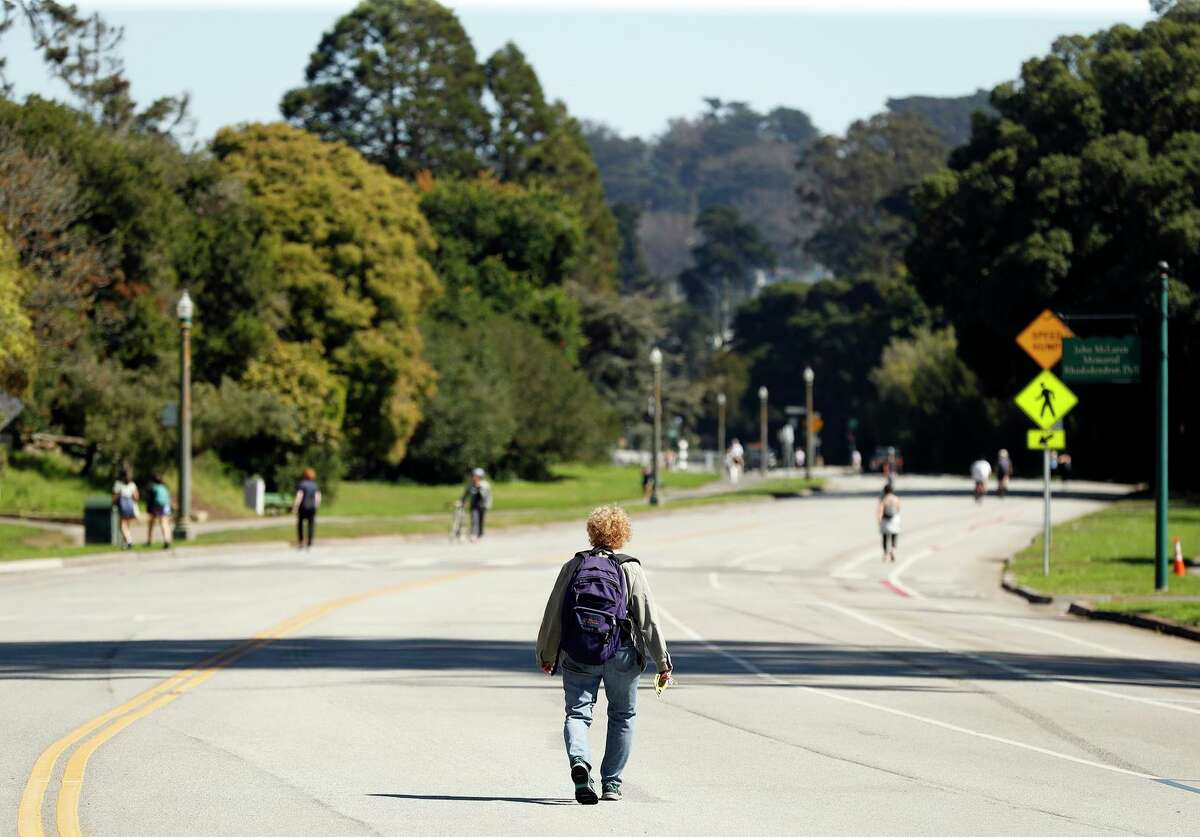 Vehicular traffic is currently prohibited on John F. Kennedy Drive in the eastern half of Golden Gate Park.