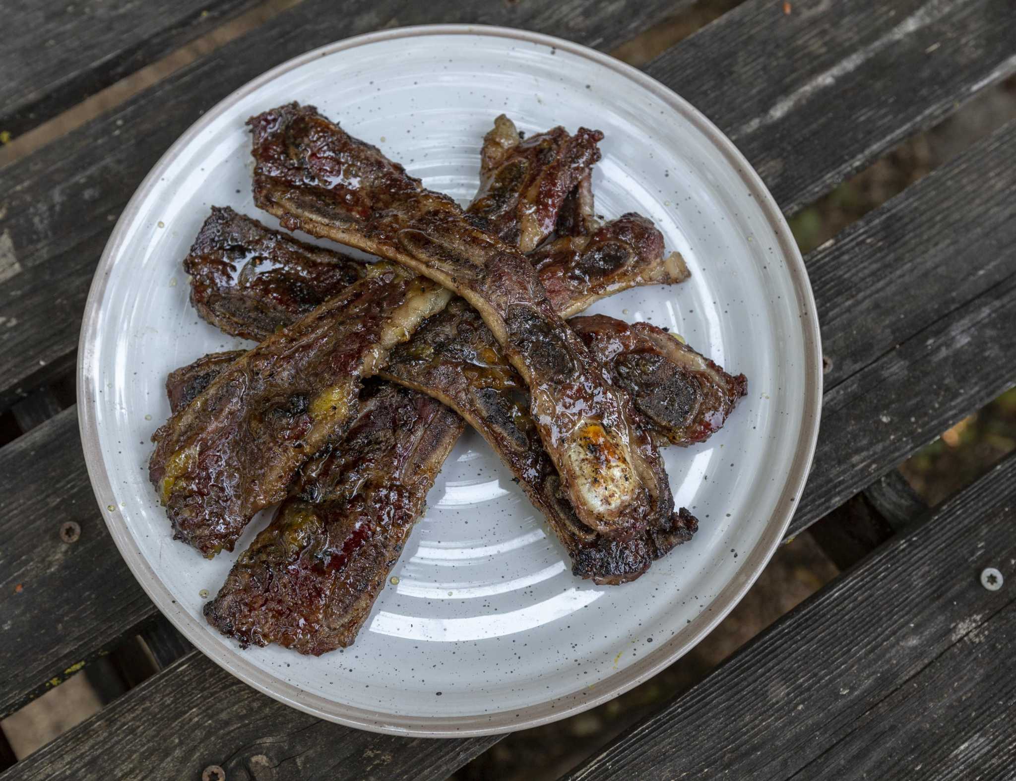 Recipe Grilled Asian Peach Beef Short Ribs