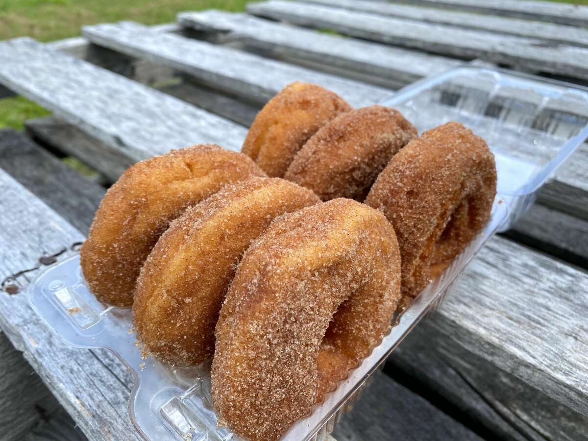 Apple cider donuts from Blue Jay Orchards in Bethel, September 2021. 