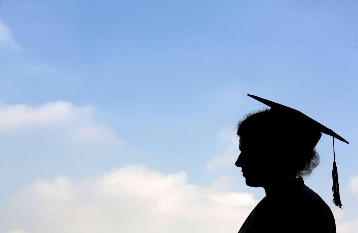 A newly graduated student is seen in Ankara, Turkey on November 7, 2017.