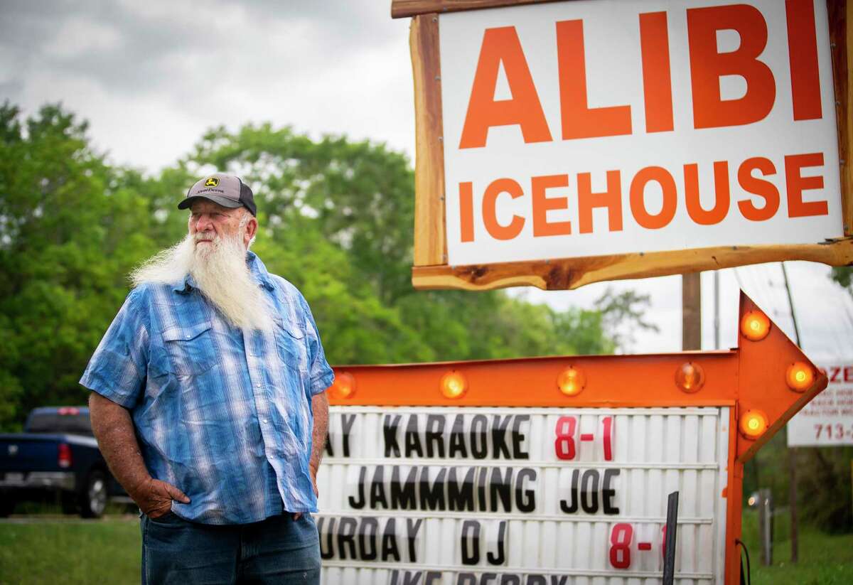 Steve Tallent, photographed outside of the icehouse he opened last year in Liberty County, has watched property taxes in Mont Belvieu where he owns property rise and rise. He recently fell behind on his property taxes. Photographed, Thursday, April 15, 2021, in Mont Belvieu.