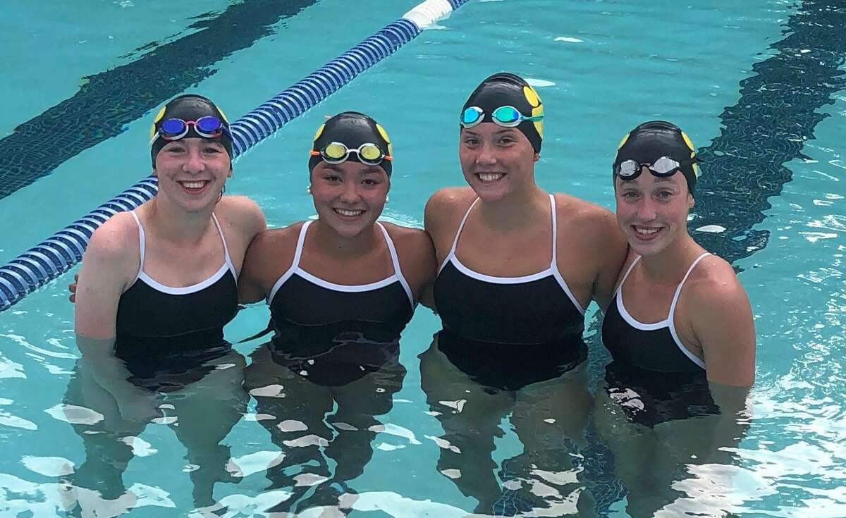 Catherine Arrandale, Kacie Wines, Abbi Chemacki and Grace Sweeney are seniors on the Daniel Hand girls' swimming and diving team.