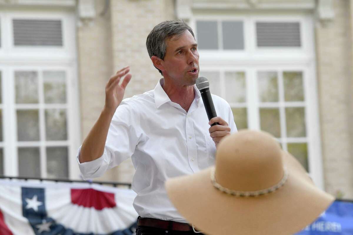 Beto O'Rourke addresses the crowd during a "Voting Rights and Demoracy Rally" in Beaumont Wednesday. O'Rourke and others spoke to the need to get out the vote and rally at the grass roots level to defeat the bills which would place restrictions on voter registration and elections in Texas, which already has some of the most restrictive voting measures in place in the country. Photo made Wednesday, June 16, 2021 Kim Brent/The Enterprise