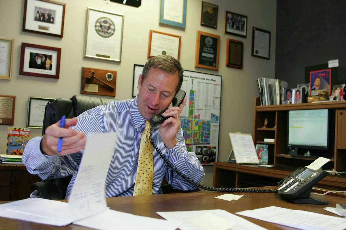 State Rep. Jim Murphy, pictured in his office in 2011. Murphy announced earlier this year he is not running for re-election. District G Councilmember Greg Travis announced he would resign his City Hall post to run for the seat.
