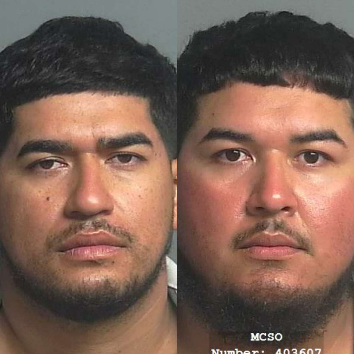 Abel Arana, 33, of Dallas, left, and Gustavo Adolfo Arana, 28, of Conroe, are charged with impersonation of a public servant, a third-degree felony. Gustavo Arana is also being charged with unlawful carrying of a weapon.