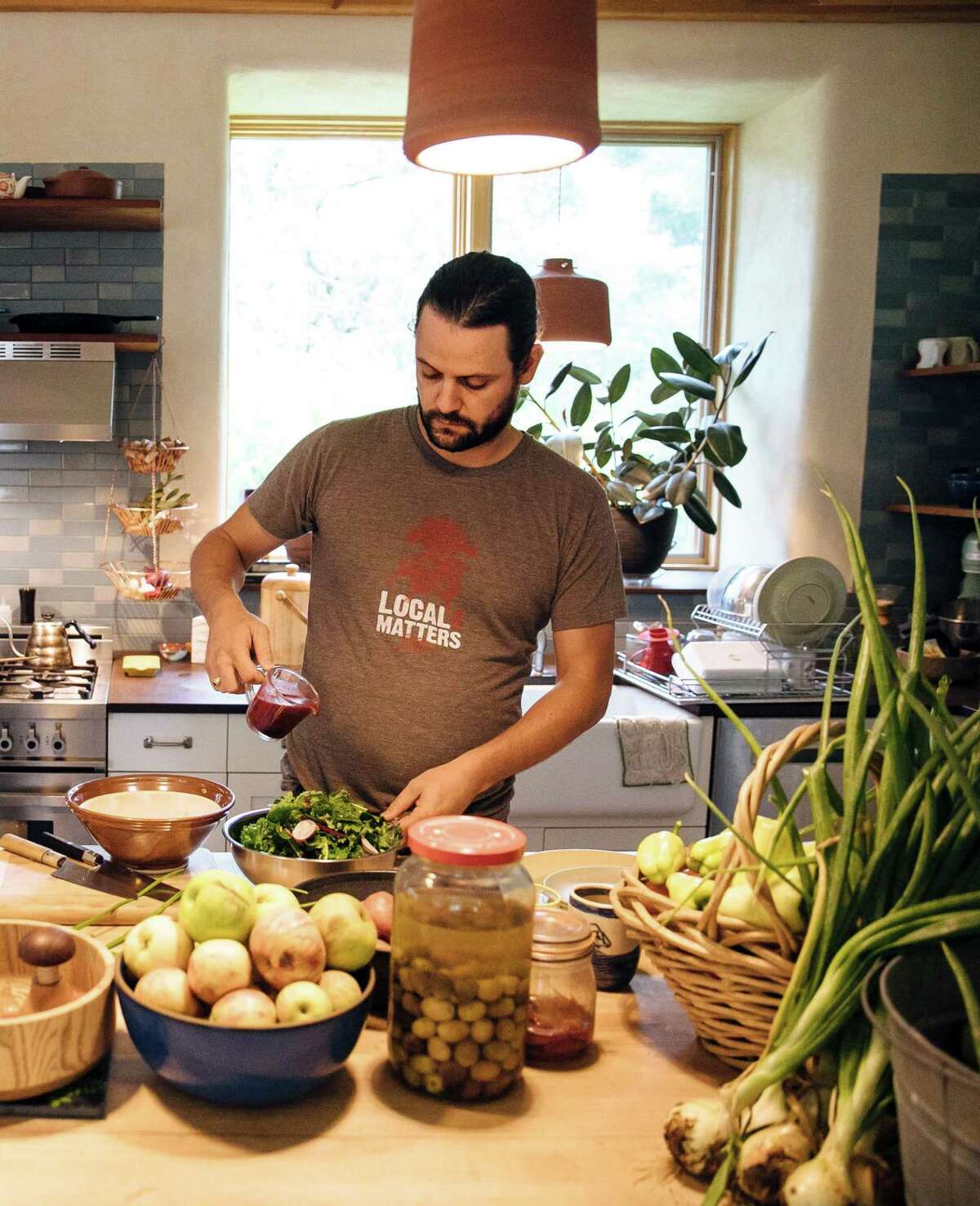Lowell Sheldon cooks at home in Sebastopol. The restaurateur is part of the development of the Freestone Hotel.