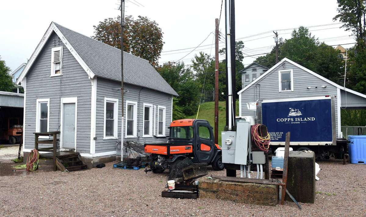 2 historic buildings at Copps Island Oysters that will be moved during the expansion of the business on Quinnipiac Avenue in New Haven on September 24, 2021.