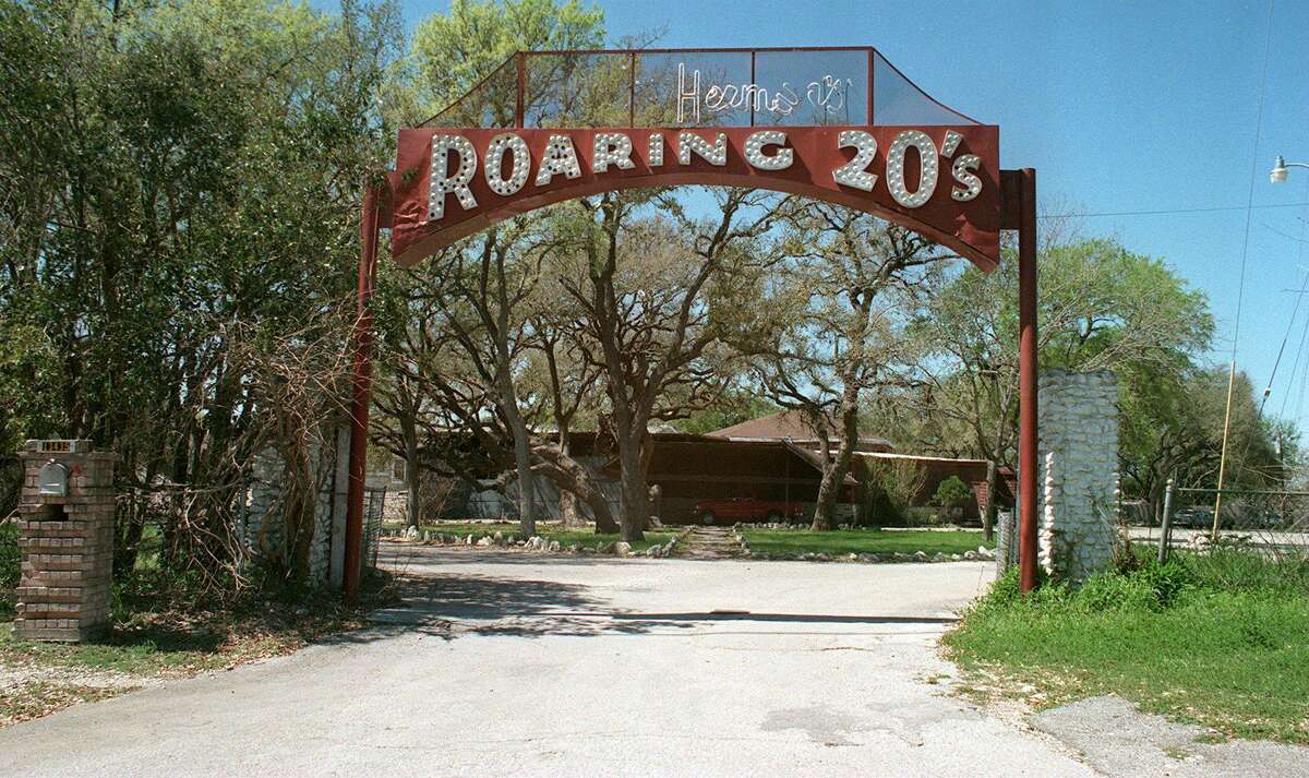 A lighted sign marks the entrance to Larry Herman’s Roaring 20’s nightclub, formerly Shadowland, operated by the Herman family from 1961 to 1998.