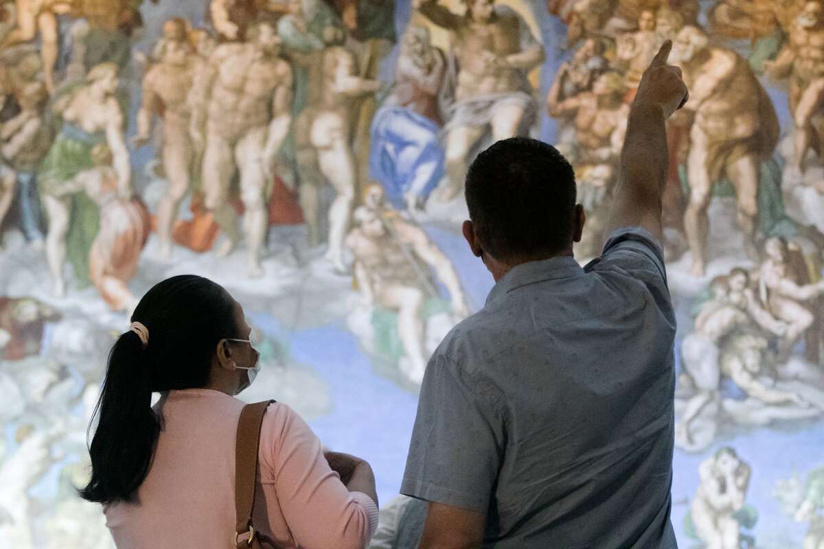 A new art installation is recreating the Sistine Chapel for an exhibition at St. Mary's Cathedral in San Francisco on September 24, 2021.