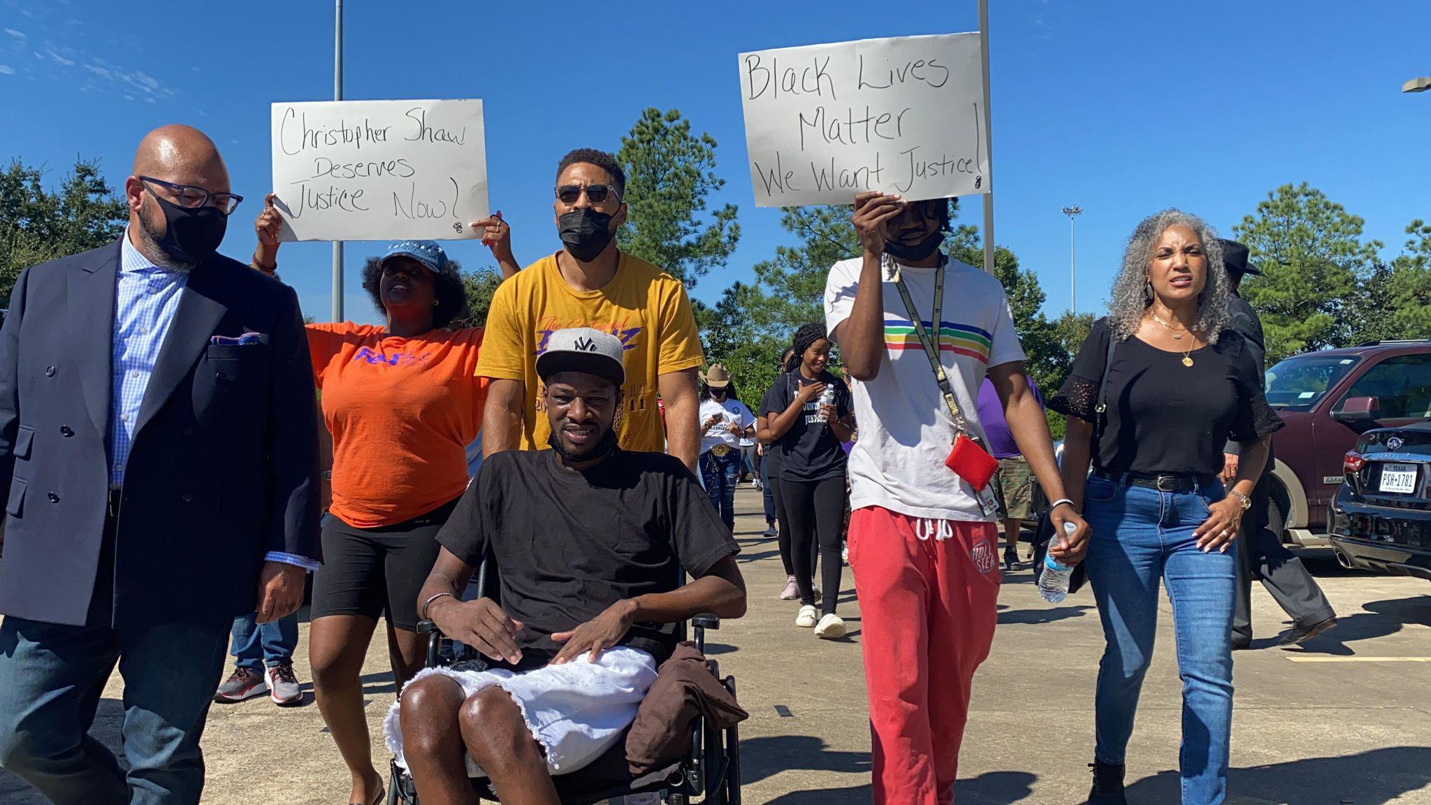 Beaumont citizens activists march for Chris Shaw