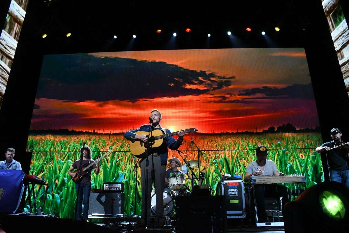 Tyler Childers performs at Farm Aid at the Xfinity Theatre in Hartford on Sept. 25, 2021.