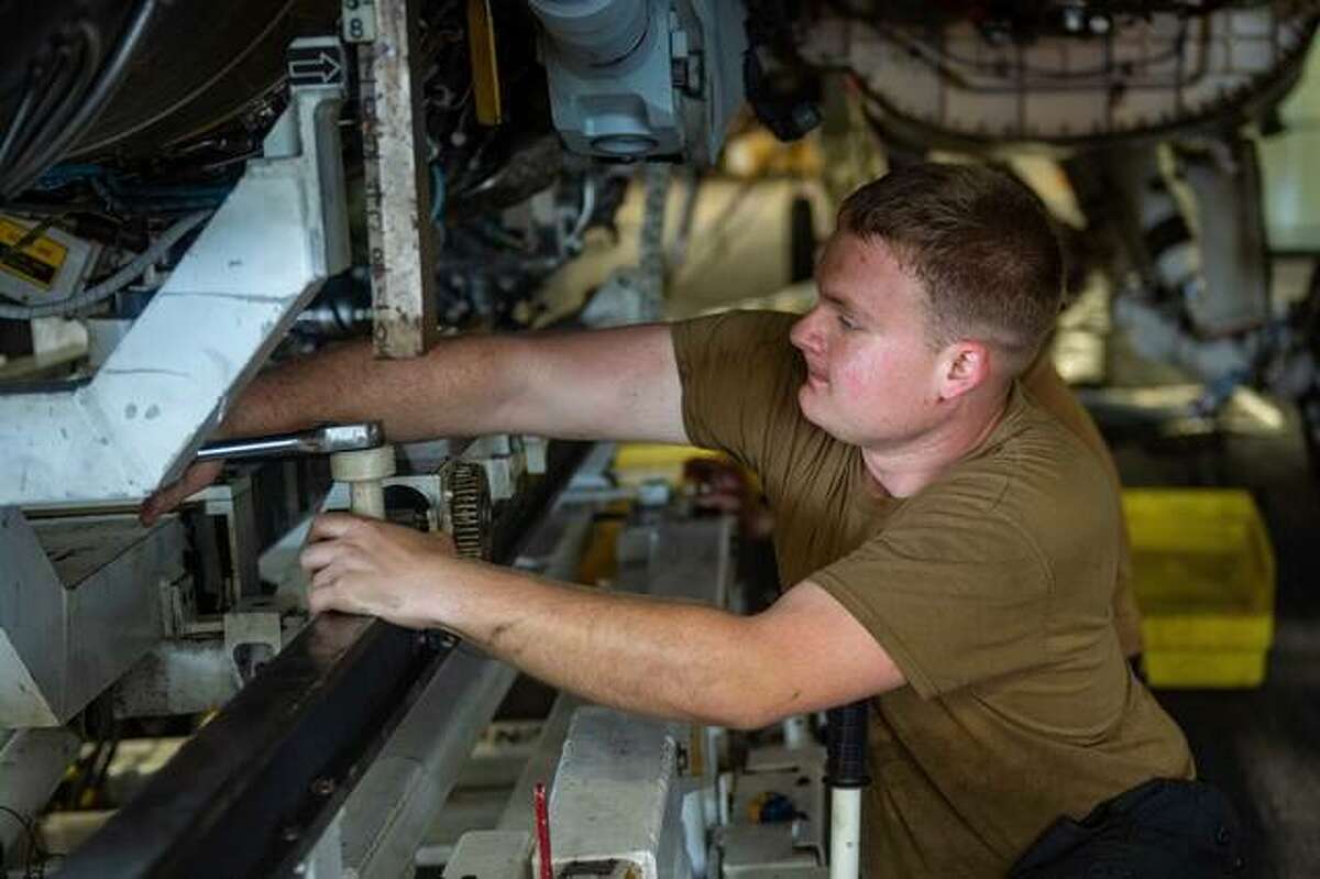 Aviation Machinist’s Mate Airman James Morgan, a native of Staunton, was featured in a photo distributed last week by the Navy.