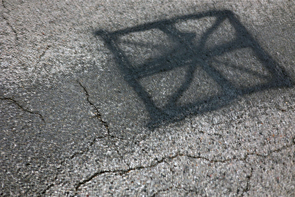 A swastika was painted over on the corner of Fox Farm and Red Apple road(s).