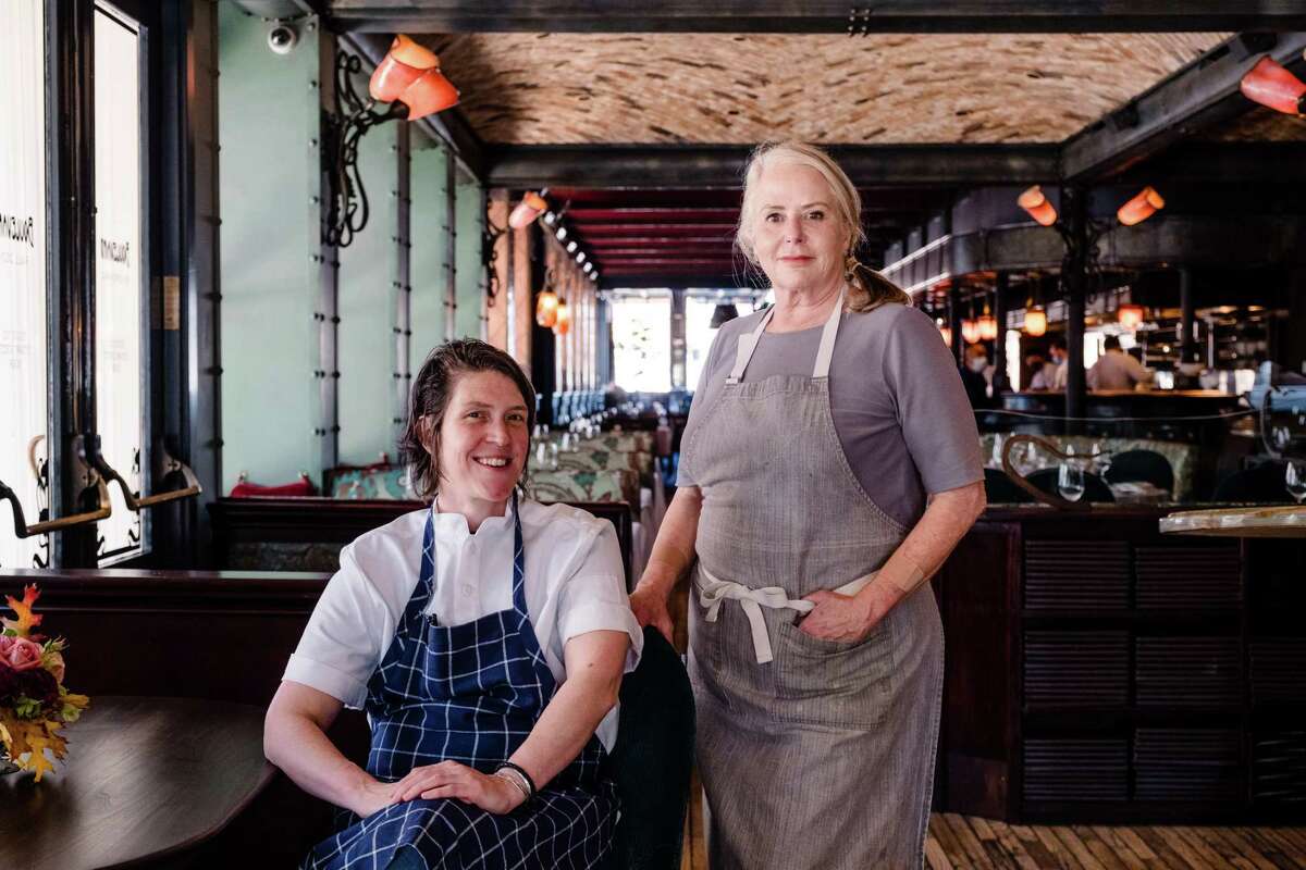 Chef-owner Nancy Oakes (right) and executive chef Dana Younkin have worked together at Boulevard in San Francisco for 15 years.