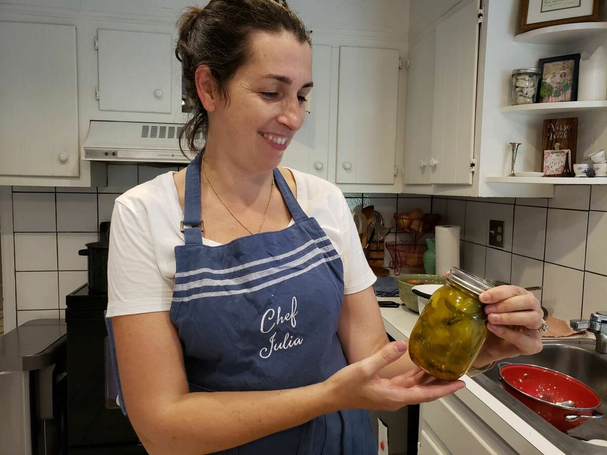 Julia Currie got her start in canning ten years ago with an itch to make bread and butter pickles. She lives in Easton.