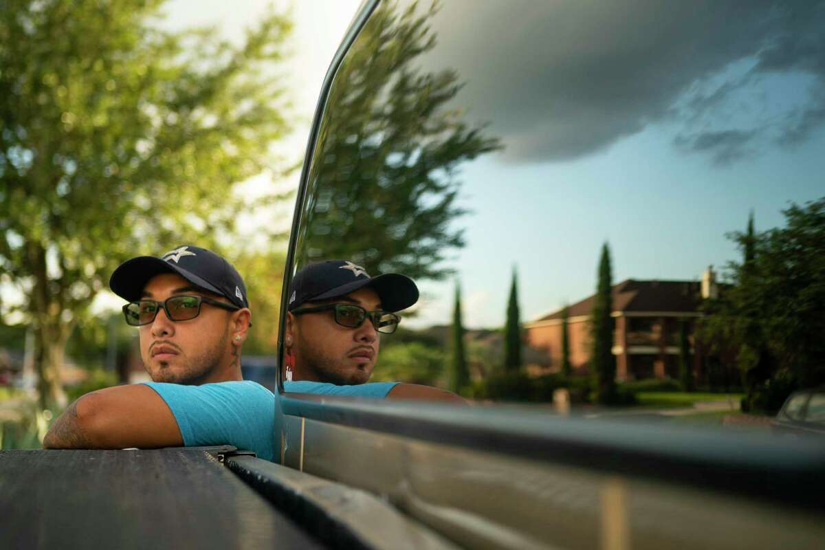 Eron Otero, who was pulled over for going two miles over the speed limit and having tinted window, outside of his home, Tuesday, July 21, 2020, in Tomball.
