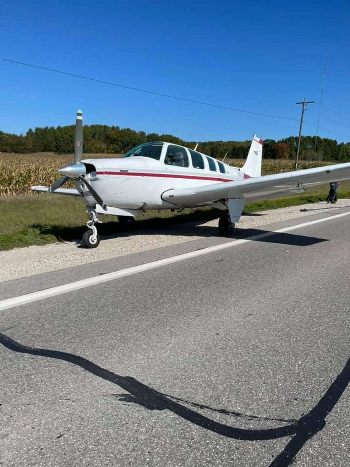 Multiple units worked to escort the plane from U.S. 10 to the Osceola County Road Commission gravel pit on 135th Avenue. No injuries were reported. 