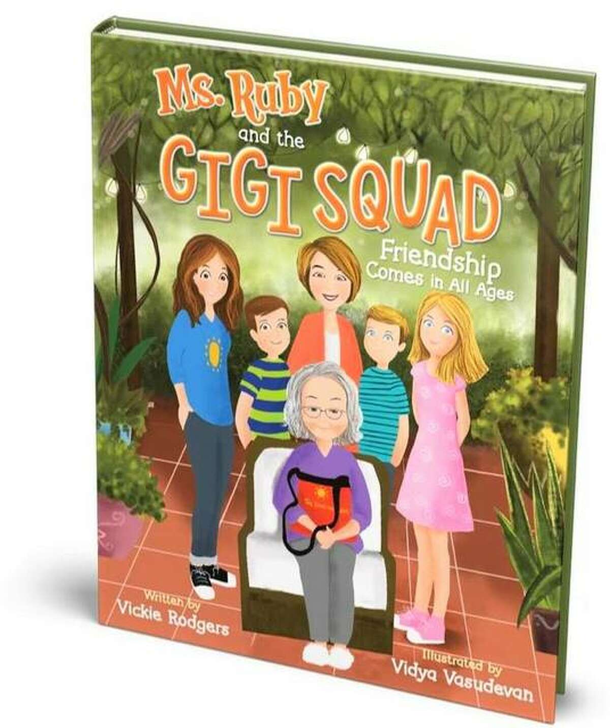 The cover of “Ms. Ruby and the Gigi Squad: Friendships Come in All Ages,” by illustrator Vidya Vasudevan, reproduced from a photograph by Linda Snyder. The book is available to pre-order now, at www.vickierodgers.com, with delivery by mid-November, in time for Christmas. Sales launch live on Amazon Nov. 8.