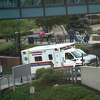 An ambulance drives up to the emergency room entrance at Albany Medical Center on Thursday, Sept. 30, 2021 in Albany, N.Y.