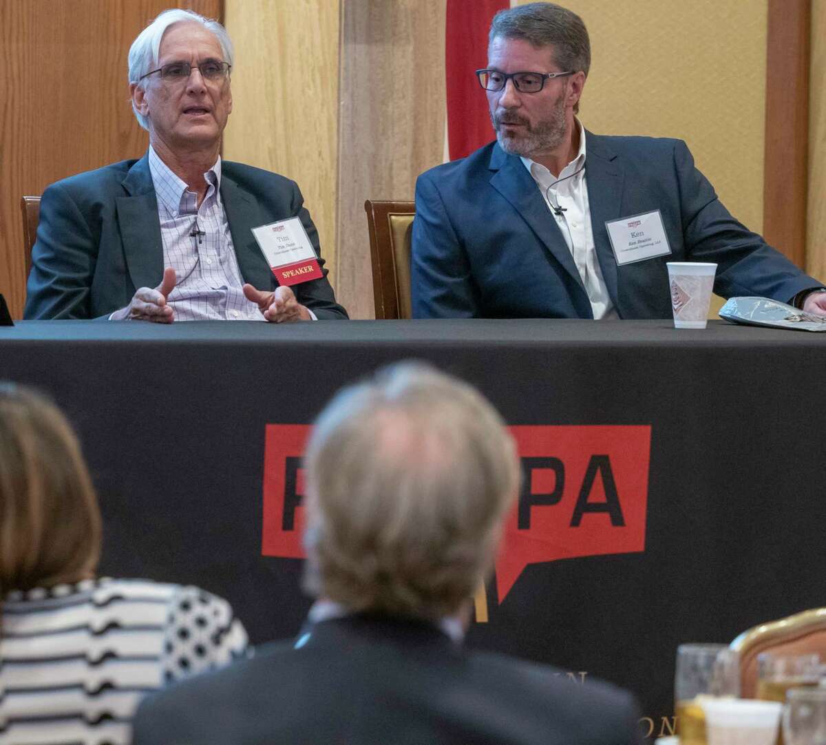 Panel discussion with CrownQuest Operating executives, Tim Dunn, CEO and Ken Beattie at the 59th Annual Meeting of the Permian Basin Petroleum Association 09/30/2021 at the Petroleum Club. Tim Fischer/Reporter-Telegram