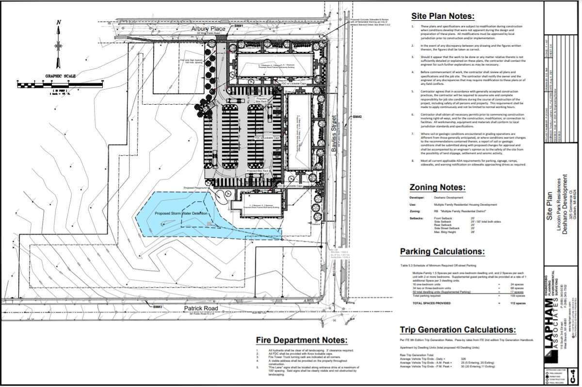 Screenshot of site plan for Lincoln Park Residences