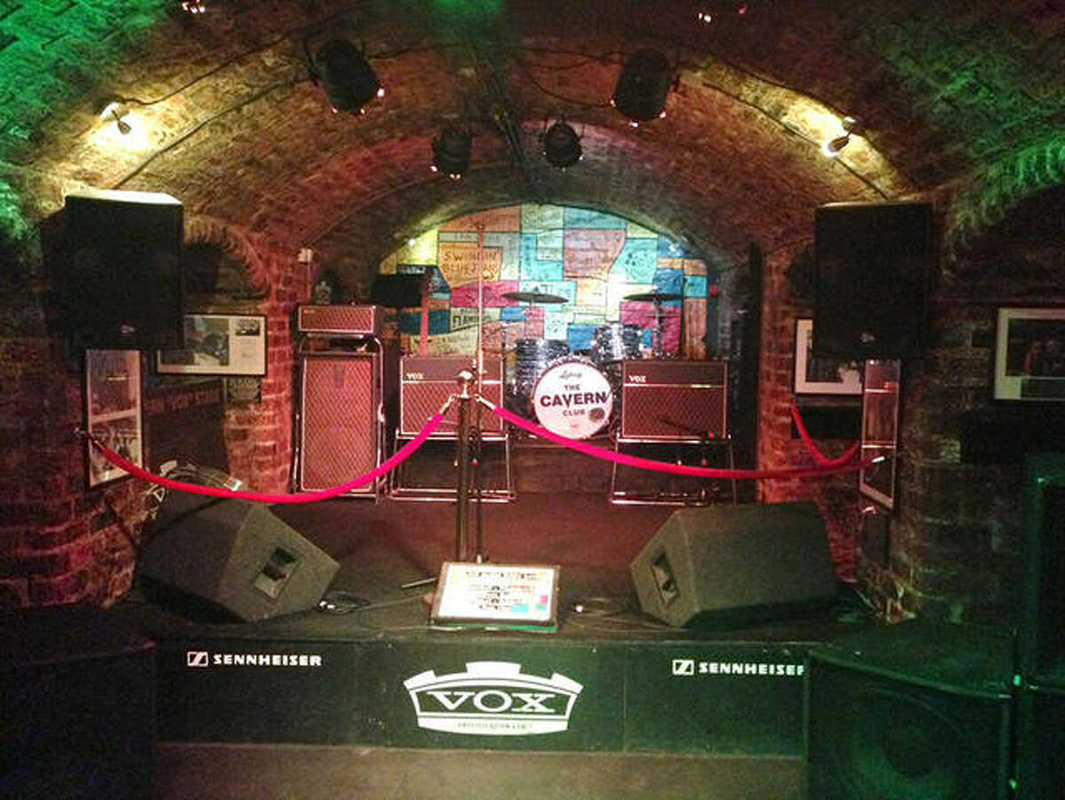 This is the Cavern Club in Liverpool, where the Beatles got their start. The Mersey Beatles, the Liverpool-based tribute band that will be playing at the Wildey Theatre on Oct. 15-16, were the house band at the Cavern Club for more than a decade.