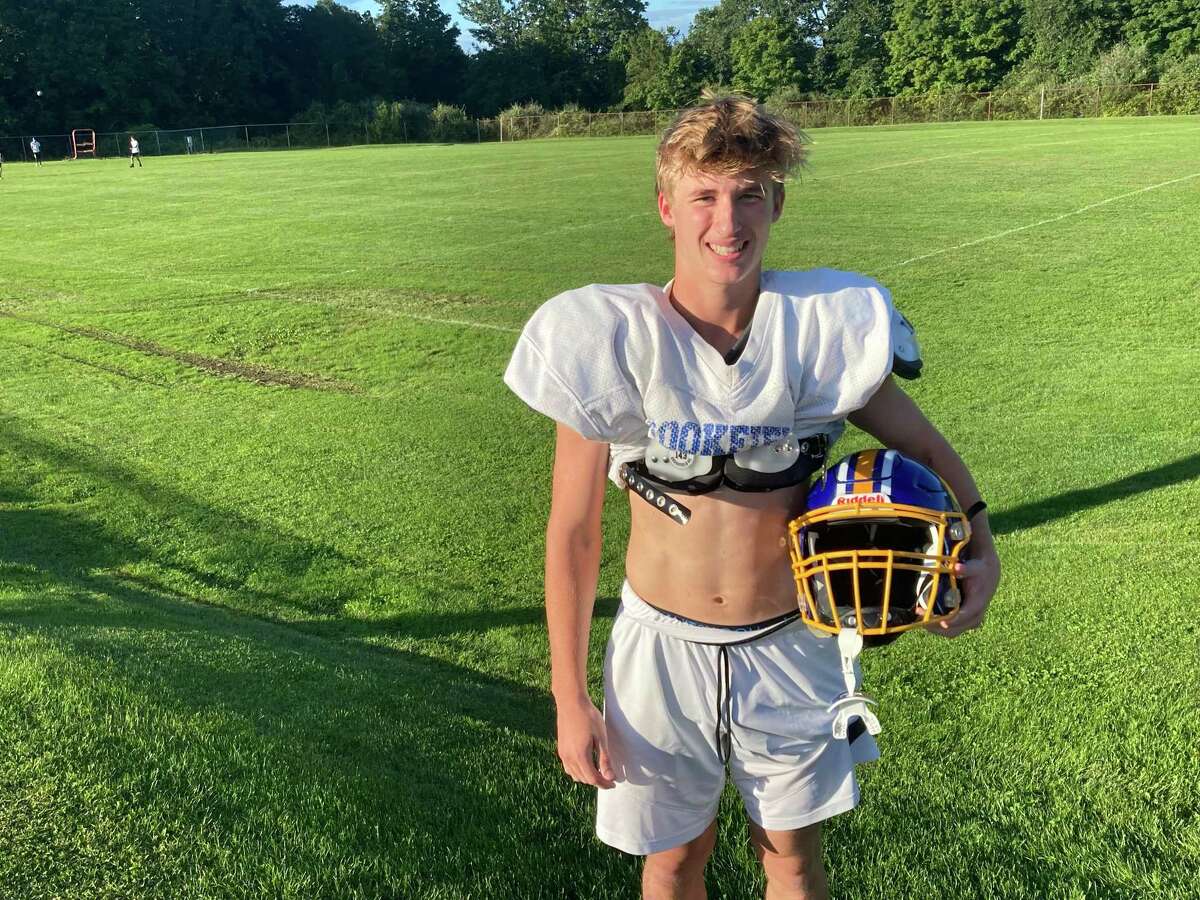 Drew Martin is a three-sport captain. He leads the Brookfield football team with 16 receptions, three receiving touchdowns and 299 receiving yards.