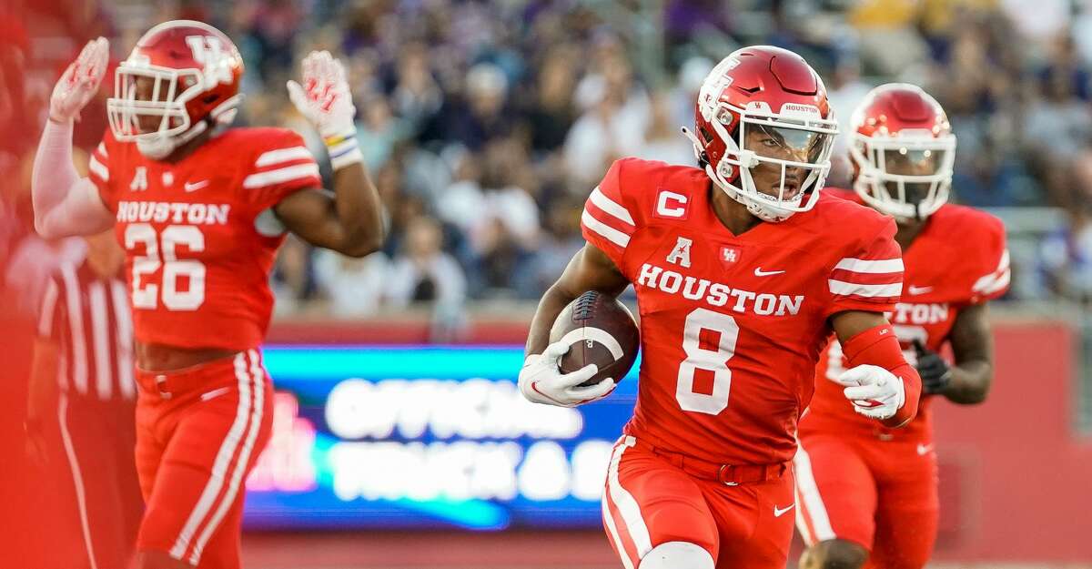 UH cornerback Marcus Jones (8), a transfer from Troy, has been an impactful addition for the Cougars since he took the field in 2020.