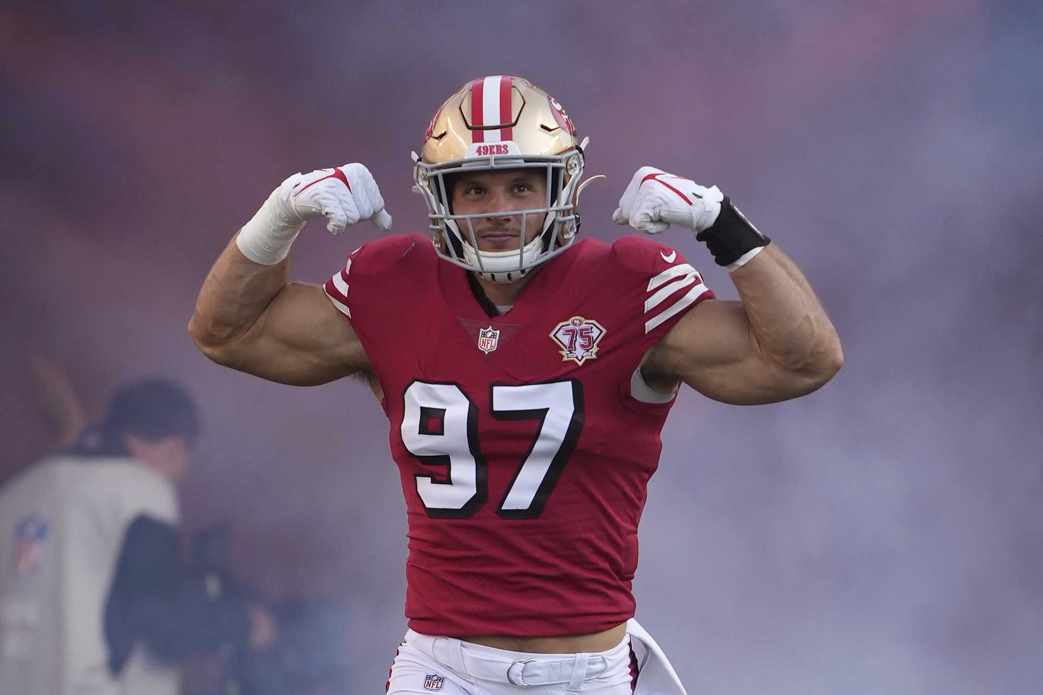 49ers' Nick Bosa receives strong pitch to win top defensive player award