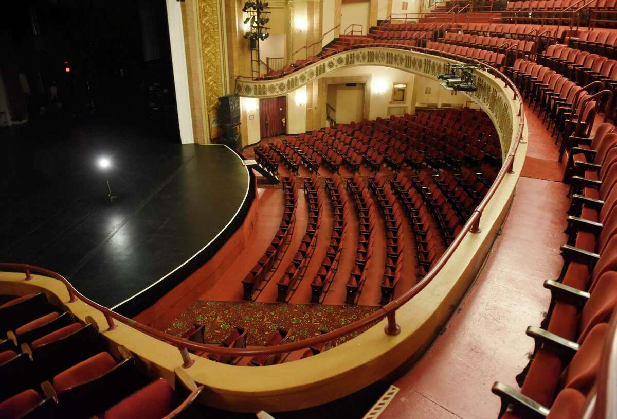 Empty seats fill the auditorium inside the Palace Theatre in Stamford, Conn. Wednesday, Sept. 9, 2020.