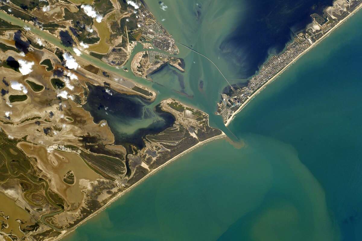 South Padre Island and Boca Chica can be seen in this image shared by NASA astronaut Shane Kimbrough from the International Space Station. SpaceX is developing and testing its Super Heavy rocket and Starship spacecraft from Boca Chica.