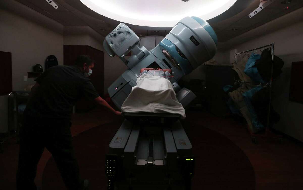 Cynetha Henderson, 30, goes in for her radiation treatment for breast cancer at Memorial Hermann in Houston on Wednesday, Sept. 29, 2021. A Memorial Hermann doctor is reporting more young women with later stage breast cancer - those too young to get mammograms which are recommended when they turn 40.