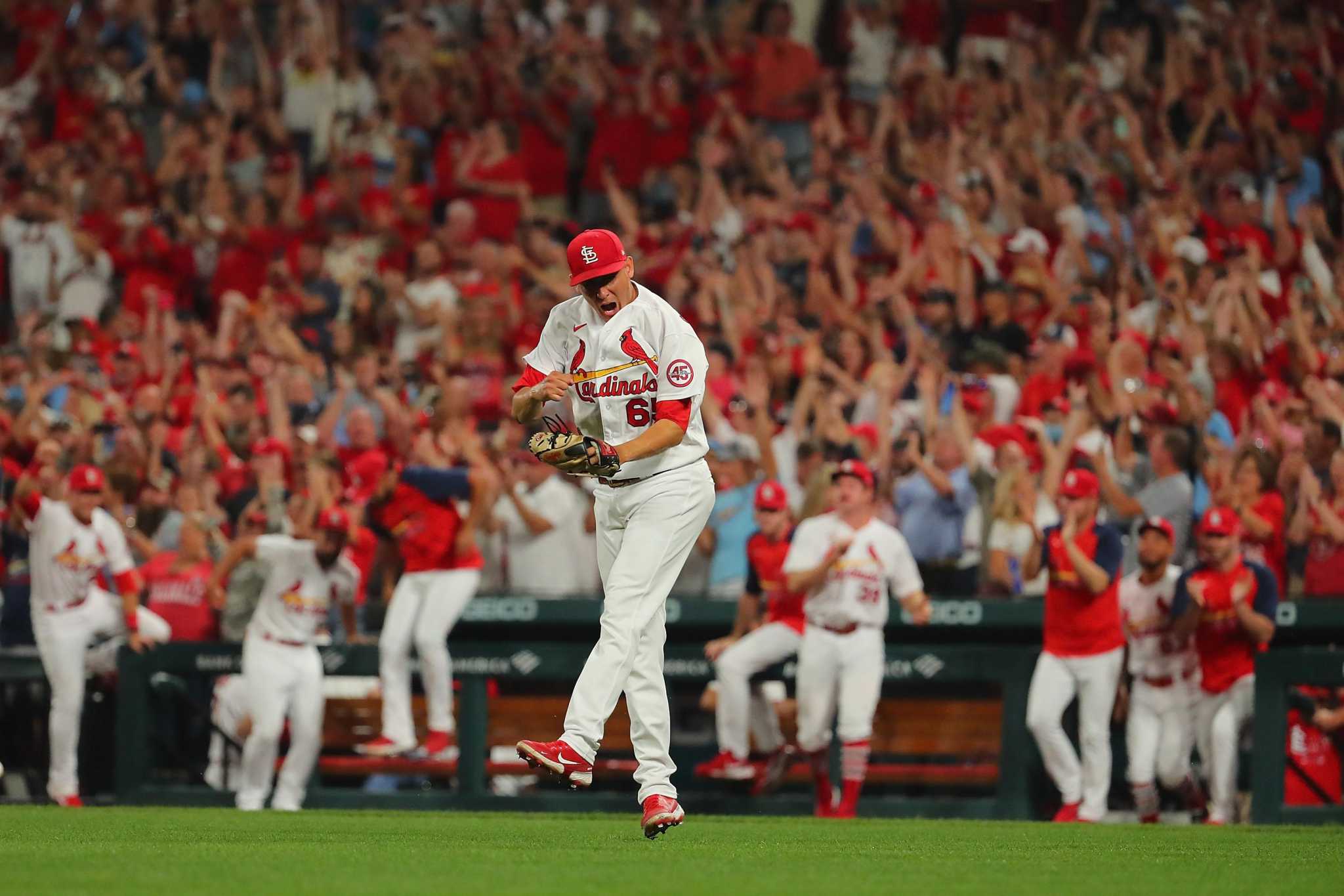 Lars Nootbaar of the St. Louis Cardinals celebrates after hitting a News  Photo - Getty Images