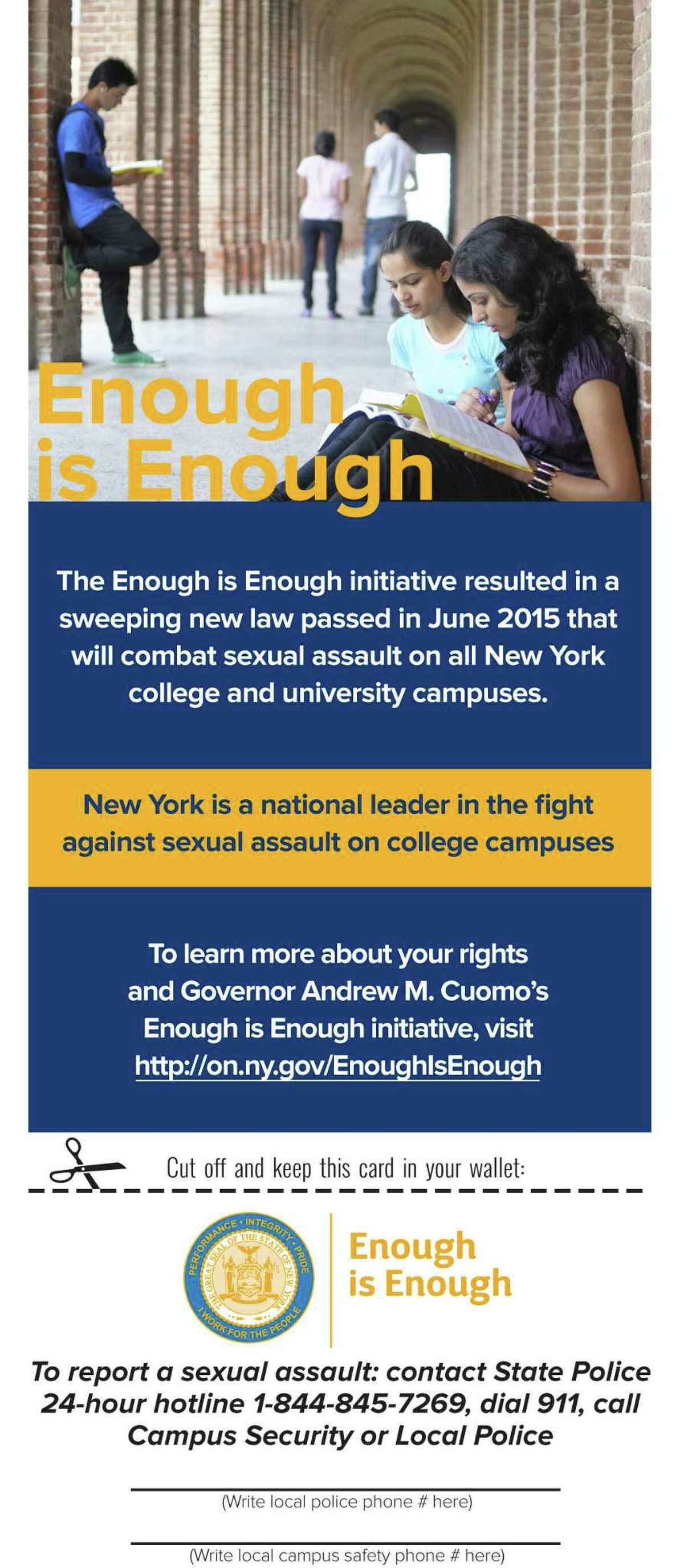 "Enough Is Enough" campus assault awareness