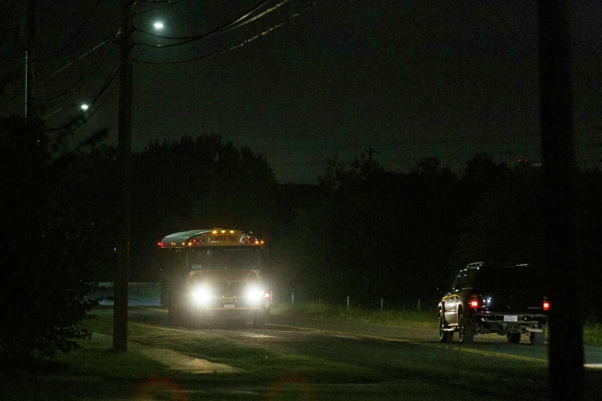 A North East SD school bus travels down Jackson Keller Road in September. Several area school districts announced they will cancel classes Thursday due to the possibility of freezing rain and sleet.