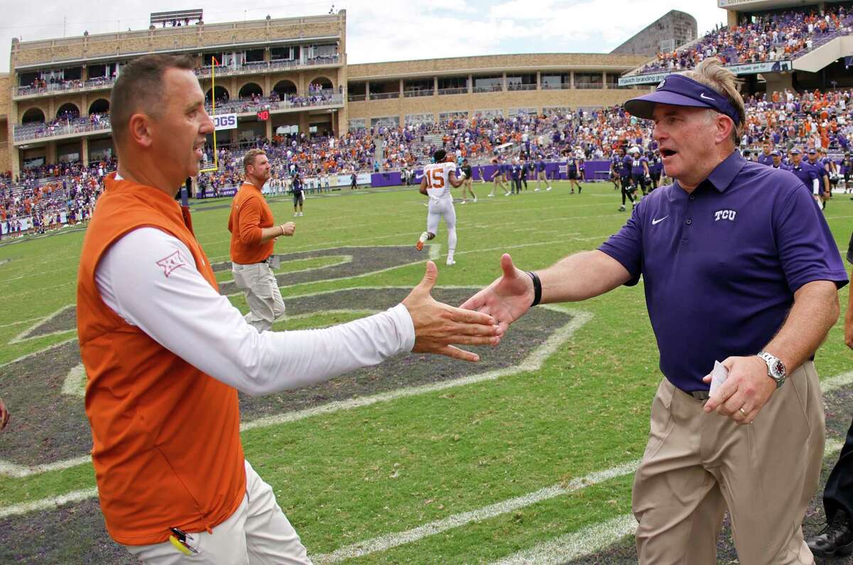 Texas head coach Steve Sarkisian and former TCU head coach Gary Patterson are officially joining forces. 