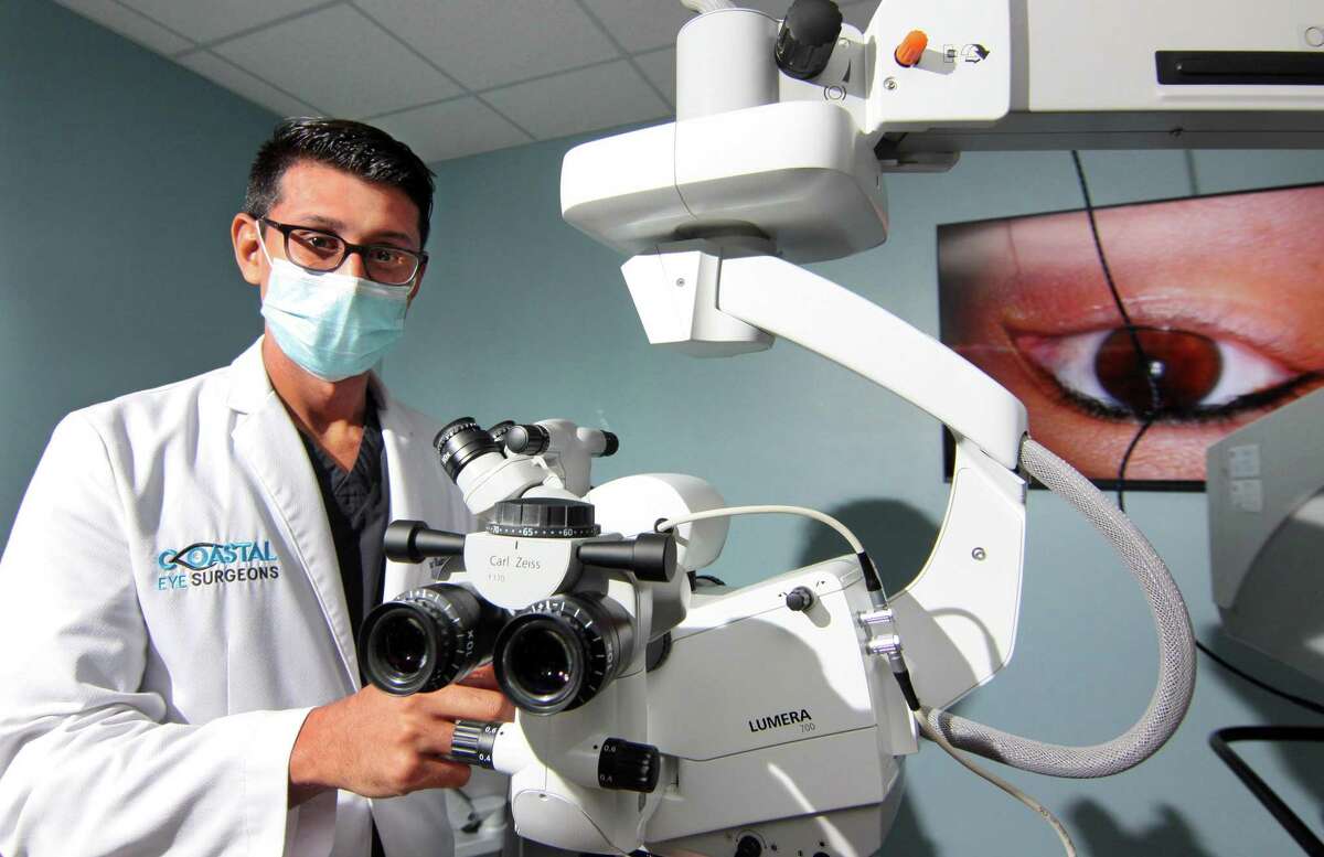 Dr. Omar Shakir poses in the operating room at Coastal Eye Surgeons in Greenwich, Conn., on Tuesday September 28, 2021. The new eye clinic is doing retina and cataract surgery in office. "It's really ground-breaking stuff and I feel like the landscape of health care is about to change on the surgical side dramatically," says Dr. Shakir.