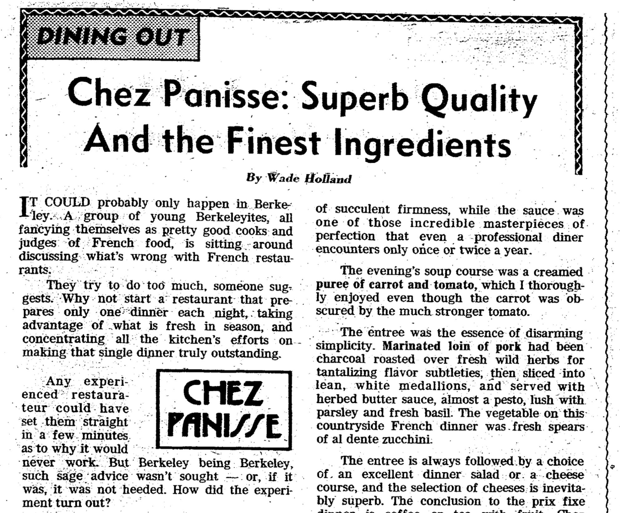 'The publisher is unhappy': The story behind the Chronicle's first review of Chez Panisse - Vimarsana News