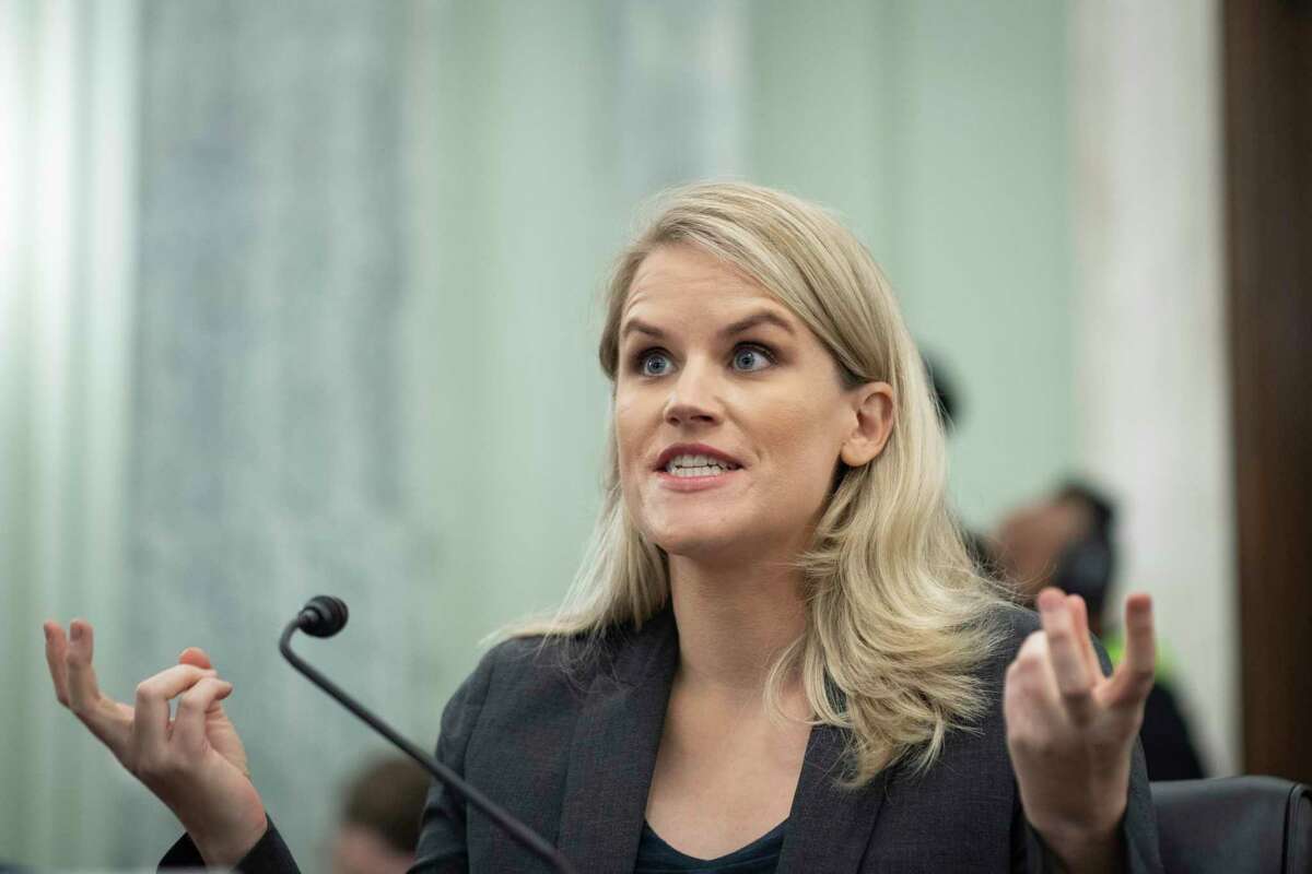 Former Facebook employee and whistleblower Frances Haugen testifies during a Senate Committee on Commerce, Science, and Transportation hearing on Capitol Hill Oct. 5, 2021, in Washington.