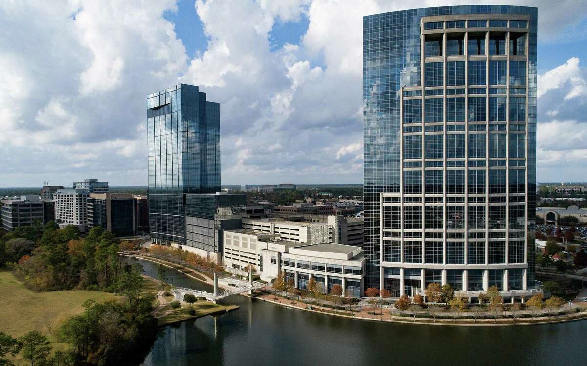 Office buildings along the Woodlands Waterway in The Woodlands on Wednesday, Dec. 23, 2020.