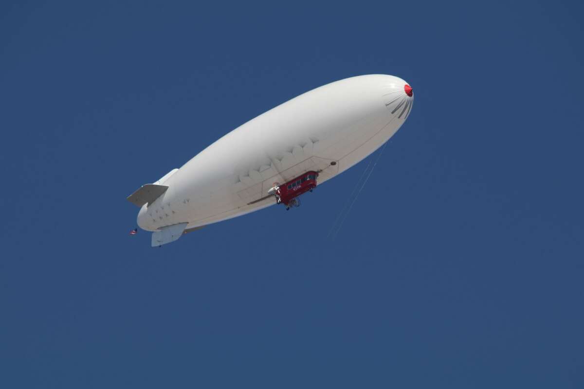 An LTA Research airship was spotted landing at the Salinas Municipal Airport on Sunday, October 3, 2021.