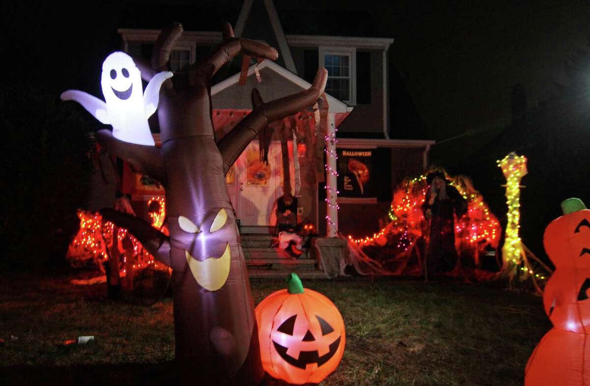 Some residents decided to hold Halloween in their front yard at a home in Bethel, Conn., on Saturday Oct. 31, 2020.